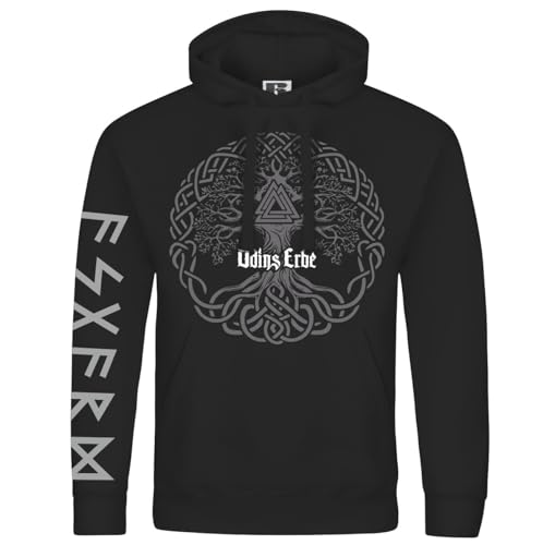 SONS OF ODIN Herren Kapuzenpullover Odins Erbe Lebensbaum Walhalla Wikinger Wotan Runen North von SONS OF ODIN