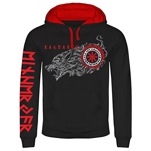 SONS OF ODIN Herren Kapuzenpullover Tyr Fenriswolf Odins Tod Walhalla Untergang von SONS OF ODIN