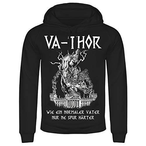SONS OF ODIN Herren Kapuzenpullover Wikinger Motiv Thor als Wortspiel Va-Thor Vatertag Spruch von SONS OF ODIN
