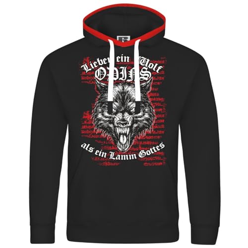 Herren Kapuzenpullover Wikinger Spruch Lieber EIN Wolf Odins als EIN Lamm Gottes von SONS OF ODIN