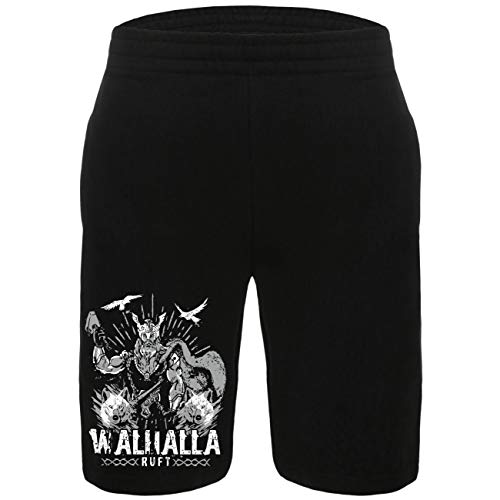 SONS OF ODIN Herren Kurze Hose Shorts Letzte Ausfahrt Walhalla Wikinger Motorrad Motive Biker von SONS OF ODIN