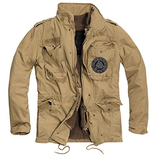 Herren M65-Giant Jacke Wotansknoten Kreis GRAU Germane Runen Nordmänner Walhalla von SONS OF ODIN