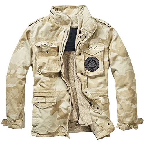 Herren M65-Giant Jacke Wotansknoten Kreis GRAU Germane Runen Nordmänner Walhalla von SONS OF ODIN