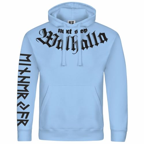SONS OF ODIN Herren Männer Kapuzenpullover Next Stop Walhalla Odins Horde Wikinger Germania von SONS OF ODIN