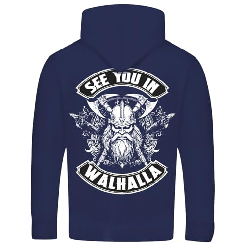 SONS OF ODIN Herren Männer Kapuzenpullover See You in Walhalla Vikings Warrior von SONS OF ODIN