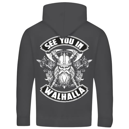SONS OF ODIN Herren Männer Kapuzenpullover See You in Walhalla Vikings Warrior von SONS OF ODIN