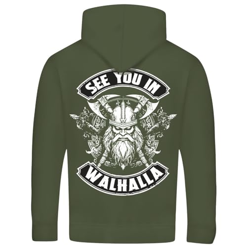 SONS OF ODIN Herren Männer Kapuzenpullover See You in Walhalla Vikings Warrior von SONS OF ODIN
