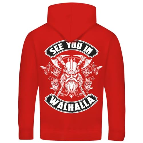 SONS OF ODIN Herren Männer Kapuzenpullover See You in Walhalla Vikings Warrior von SONS OF ODIN