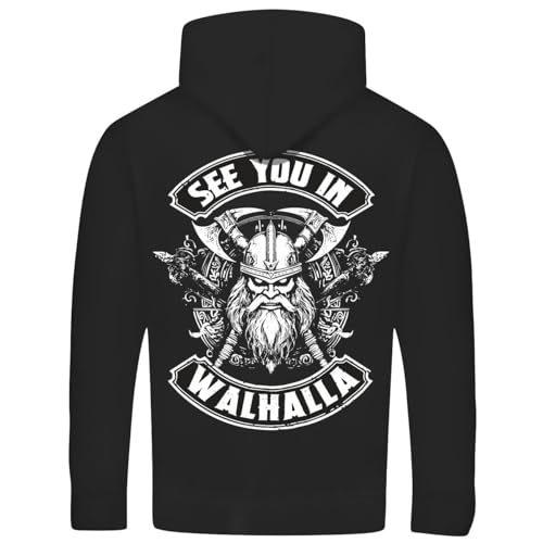 SONS OF ODIN Herren Männer Kapuzenpullover See You in Walhalla Vikings Warrior von SONS OF ODIN