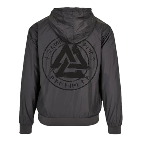 SONS OF ODIN Herren Männer Windbreaker Regenjacke Nordic Black Runes runenschrift von SONS OF ODIN
