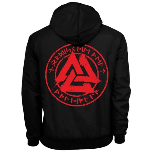 Herren Männer Windbreaker Regenjacke Vikings Wotansknoten blutrot wikinger von SONS OF ODIN