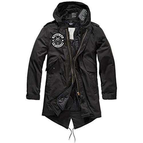 SONS OF ODIN Herren Parka lang Winter Jacke mit heraustrennbaren Futter Midgards Erbe Biker von SONS OF ODIN