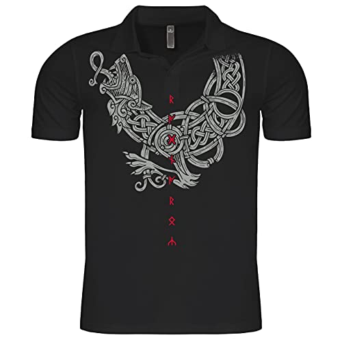 Herren Poloshirt Polohemd Fenrir Sohn von Loki (mit Rückendruck) von SONS OF ODIN
