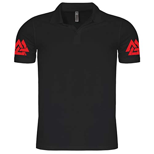 SONS OF ODIN Herren Poloshirt Polohemd Nordische Welt Walhalla (mit Rückendruck) von SONS OF ODIN