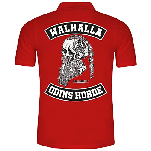 SONS OF ODIN Herren Poloshirt Polohemd Walhalla Odins Horde (mit Rückendruck) von SONS OF ODIN