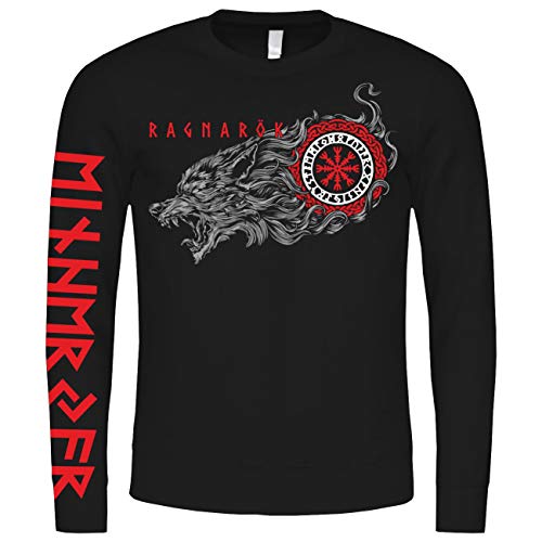 SONS OF ODIN Herren Pullover Sweatshirt Tyr Feriswolf Odins Tod Wolf die letzte Schlacht von SONS OF ODIN