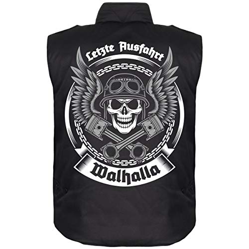 SONS OF ODIN Herren Ranger Weste mit Futter Götterdämmerung Wikinger Totenkopf gefüttert vest von SONS OF ODIN