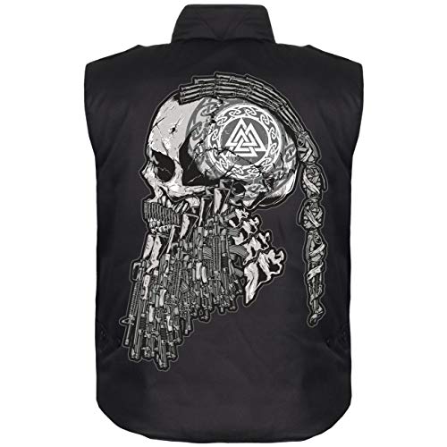 SONS OF ODIN Herren Ranger Weste mit Futter Letzte Ausfahrt Walhalla Wikinger Motiv gefüttert von SONS OF ODIN