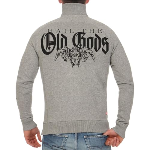 SONS OF ODIN Herren Sweatjacke Hail the Old Gods Valknut Vegvisir Gym Vikingwear Heiden (mit Rückendruck) von SONS OF ODIN