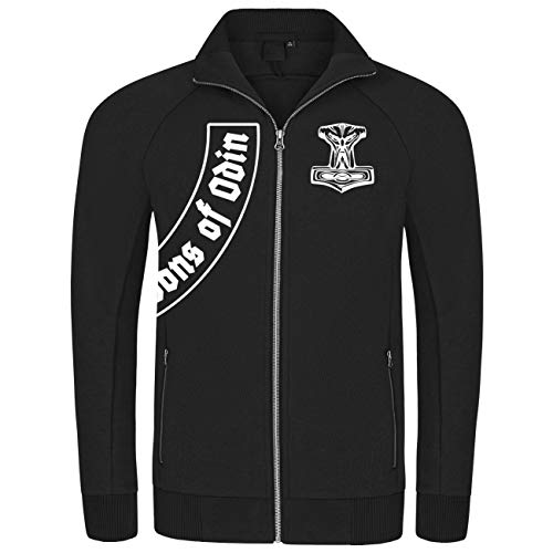 SONS OF ODIN Herren Sweatjacke Letzte Ausfahrt Walhalla Wikinger Thors Hammer Biker Support von SONS OF ODIN