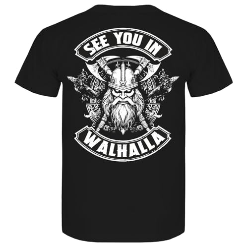 SONS OF ODIN Herren T-Shirt Patch See You in Walhalla nordische Horde Vikings von SONS OF ODIN