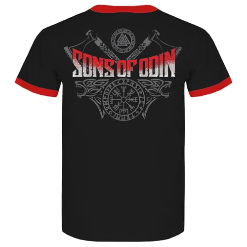 SONS OF ODIN Herren T-Shirt Valhalla Vegvisir Wikinger Marke Runen Größe S - 5XL von SONS OF ODIN