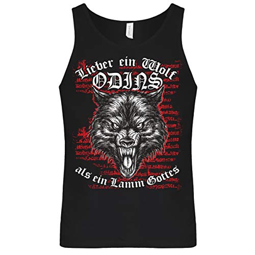 Herren Tanktop Muskelshirt Lieber EIN Wolf Odins als Lamm Gottes Fenris Wikinger von SONS OF ODIN