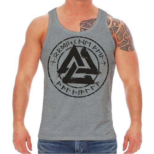 Herren Trägershirt Achselshirt Wotansknoten Runen Motiv Wikinger wotan tyr Grösse M - 5XL von SONS OF ODIN