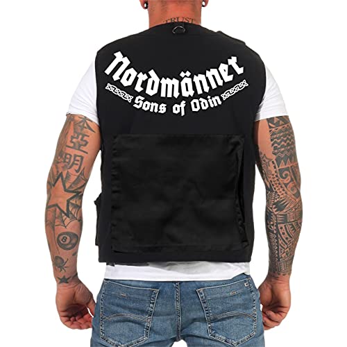 SONS OF ODIN Herren Weste mit vielen Taschen Nordmänner Anglerweste Wikinger von SONS OF ODIN