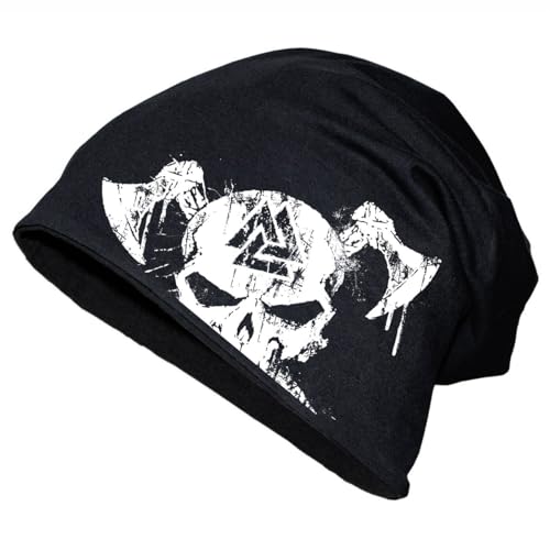 SONS OF ODIN Männer Wintermütze Long Beanie Marke Valknut Wotans Krieger Walhalla Wikinger von SONS OF ODIN