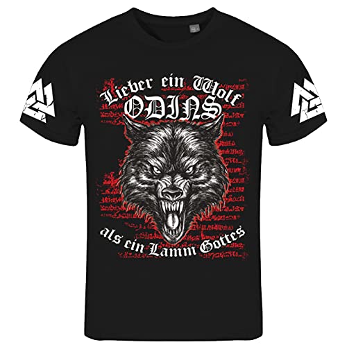 Übergrößen 3XL bis 8XL T-Shirt Lieber EIN Wolf Odins als EIN Lamm Gottes tyr von SONS OF ODIN