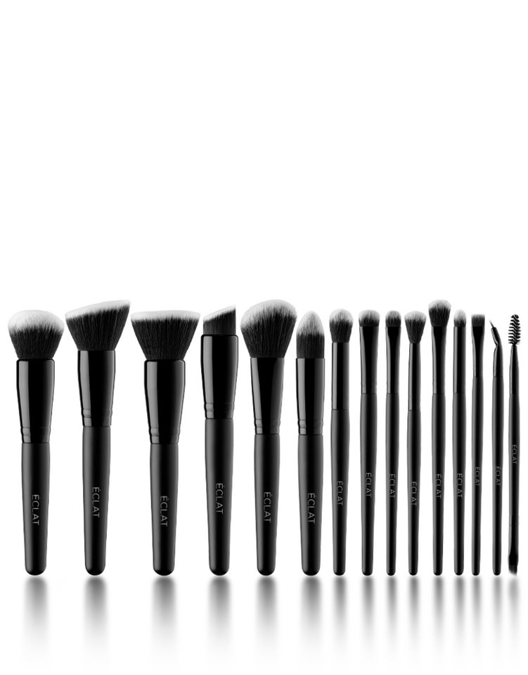 ÉCLAT Kosmetikpinsel-Set Brush Set 15/16 - Wasserpinsel Set, Schminkpinkset, Kosmetik, MakeUp, 16 tlg., vegan von ECLAT