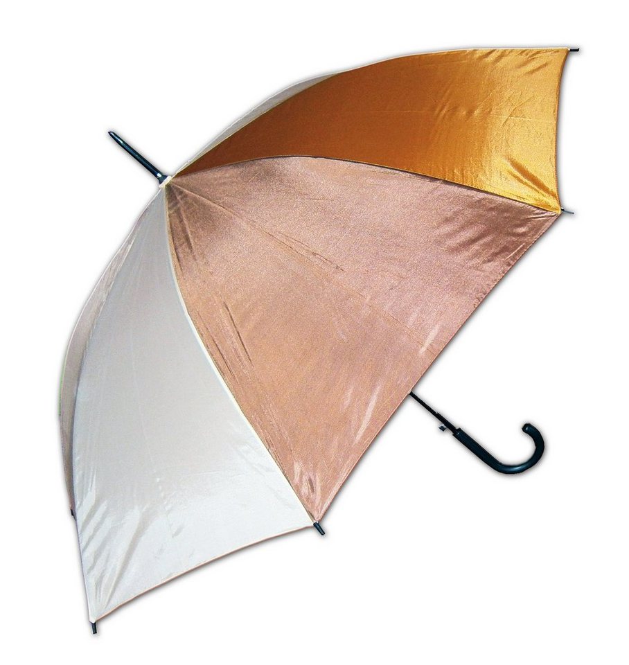 Stockregenschirm Automatik STOCKSCHIRM Ø105cm Regenschirm 1105 (Braun/Orange/Creme), 85cm lang Stockregenschirm Regenschirm Schirm von OTTO