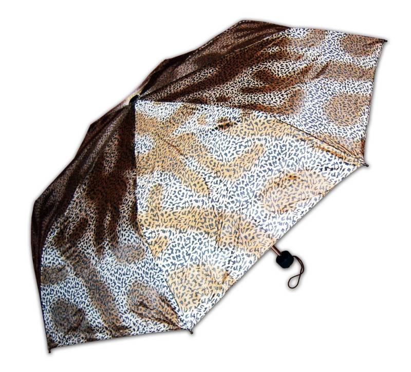 Susino Taschenregenschirm REGENSCHIRM Ø98cm Leopard manuell Länge 24-57cm Taschenschirm 1305, Taschenregenschirm Schirm von Susino