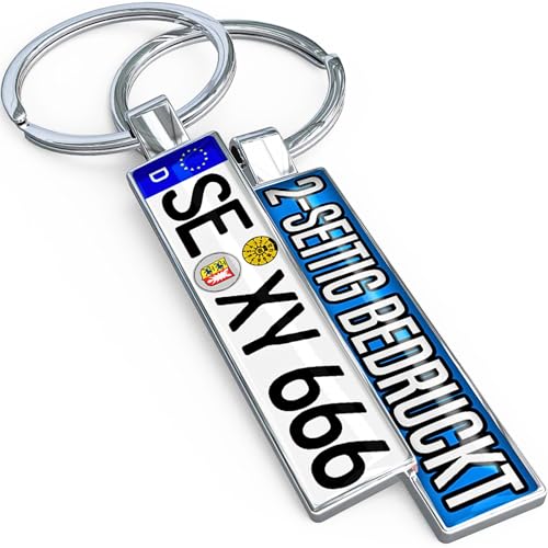 Personalisierter Kennzeichen-Schlüsselanhänger beidseitig mit Name Logo Foto Bild - Individueller Auto Nummernschild-Anhänger aus Metall als Führerschein Geburtstag Autofans Geschenk personalisiert Personalisierter Kennzeichen-Schlüsselanhänger beidseitig mit Name Logo Foto Bild - Individueller Auto Nummernschild-Anhänger aus Metall als Führerschein Geburtstag Autofans Geschenk personalisiert von SONZE