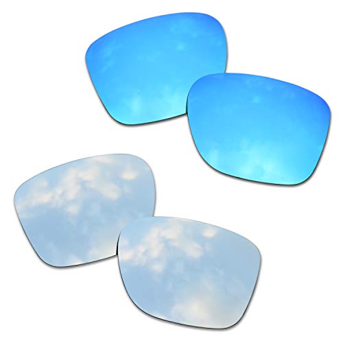 SOODASE Für Oakley Crossrange Sonnenbrillen Blau/Silber 2 Paare Polarisierte Ersatzgläser von SOODASE