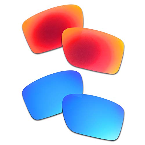 SOODASE Für Oakley Double Edge Sonnenbrillen Rot/Blau 2 Paare Polarisierte Ersatzgläser von SOODASE