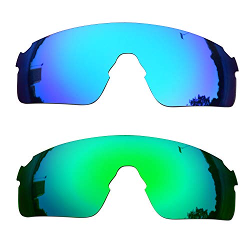 SOODASE Für Oakley EVZero Blades Sonnenbrillen Blau/Grün 2 Paare Polarisierte Ersatzgläser von SOODASE