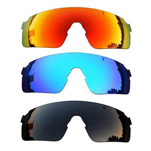 SOODASE Für Oakley EVZero Blades Sonnenbrillen Rot/Blau/Schwarz Polarisierte Ersatzgläser von SOODASE