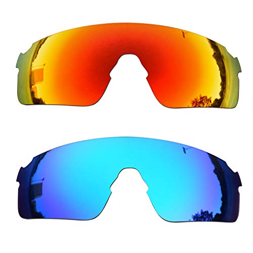 SOODASE Für Oakley EVZero Blades Sonnenbrillen Rot/Blau 2 Paare Polarisierte Ersatzgläser von SOODASE