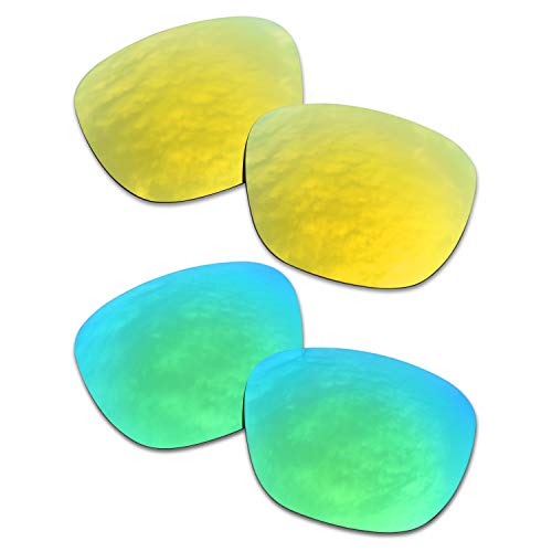 SOODASE Für Oakley Enduro Sonnenbrillen Gold/Grün 2 Paare Polarisierte Ersatzgläser von SOODASE