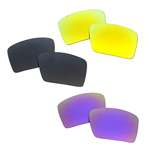 SOODASE Für Oakley Eyepatch 2 Sonnenbrillen Schwarz/Gold/Lila Polarisierte Ersatzgläser von SOODASE