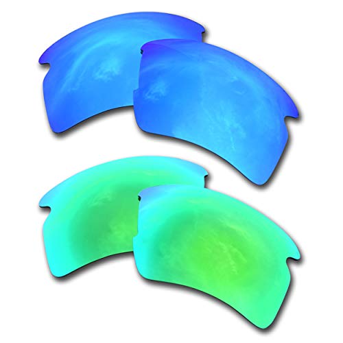 SOODASE Für Oakley Flak 2.0 XL Sonnenbrillen Blau/Grün 2 Paare Polarisierte Ersatzgläser von SOODASE