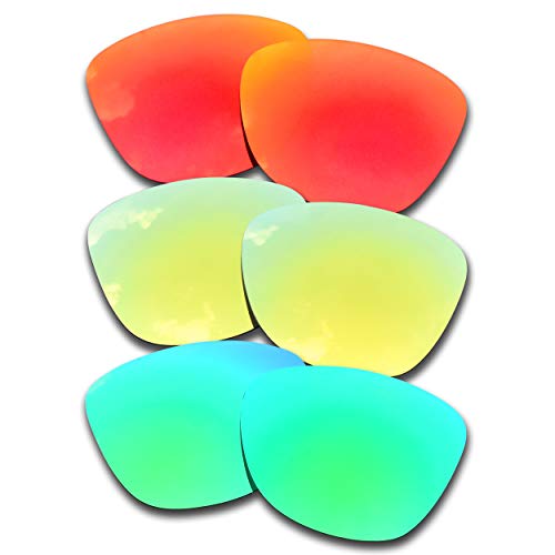 SOODASE Für Oakley Frogskins Sonnenbrillen Rot/Gold/Grün Polarisierte Ersatzgläser von SOODASE