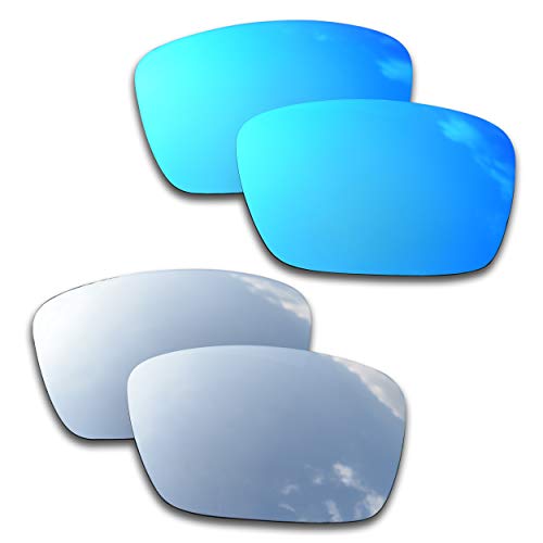 SOODASE Für Oakley Fuel Cell Sonnenbrillen Blau/Silber 2 Paare Polarisierte Ersatzgläser von SOODASE
