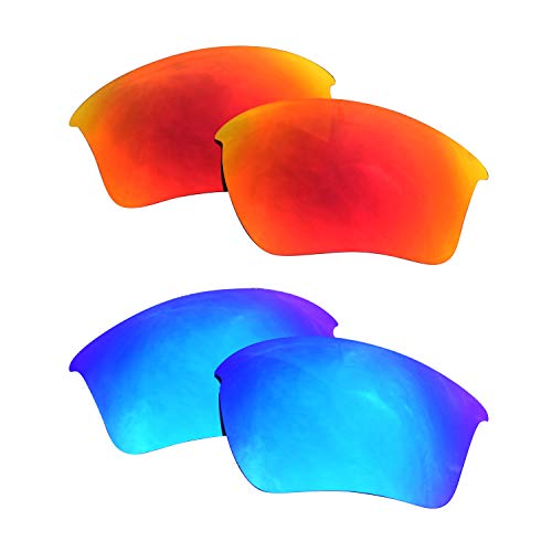 SOODASE Für Oakley Half Jacket 2.0 XL Sonnenbrillen Rot/Blau 2 Paare Polarisierte Ersatzgläser von SOODASE