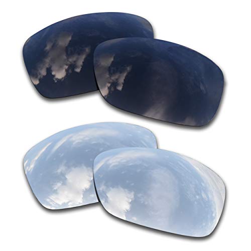 SOODASE Für Oakley Hijinx Sonnenbrillen Schwarz/Silber 2 Paare Polarisierte Ersatzgläser von SOODASE