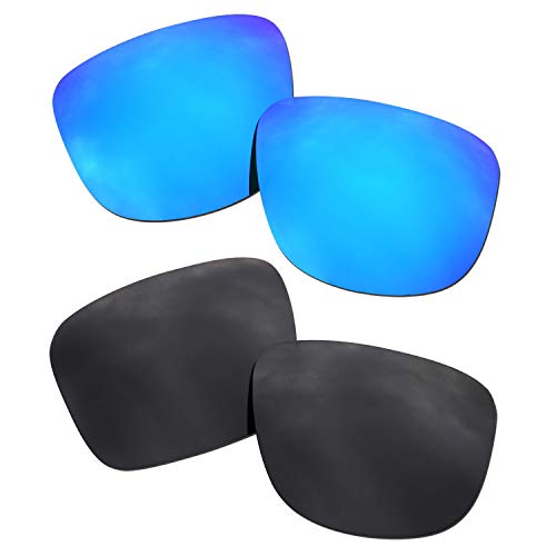 SOODASE Für Oakley Holbrook R Sonnenbrillen Blau/Schwarz 2 Paare Polarisierte Ersatzgläser von SOODASE