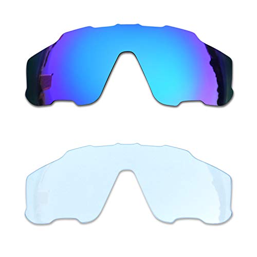 SOODASE Für Oakley Jawbreaker Sonnenbrillen Blau/Transparent 2 Paare Ersatzgläser von SOODASE