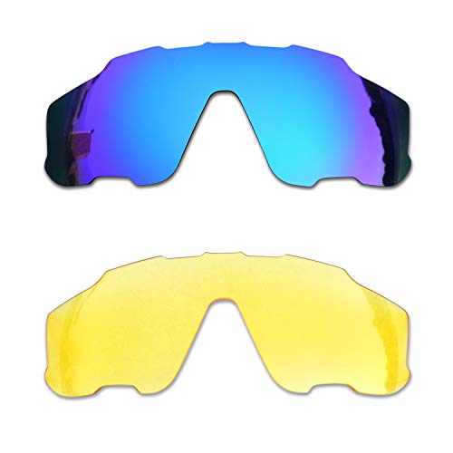 SOODASE Für Oakley Jawbreaker Sonnenbrillen Blau/Transparentes Gelb 2 Paare Ersatzgläser von SOODASE